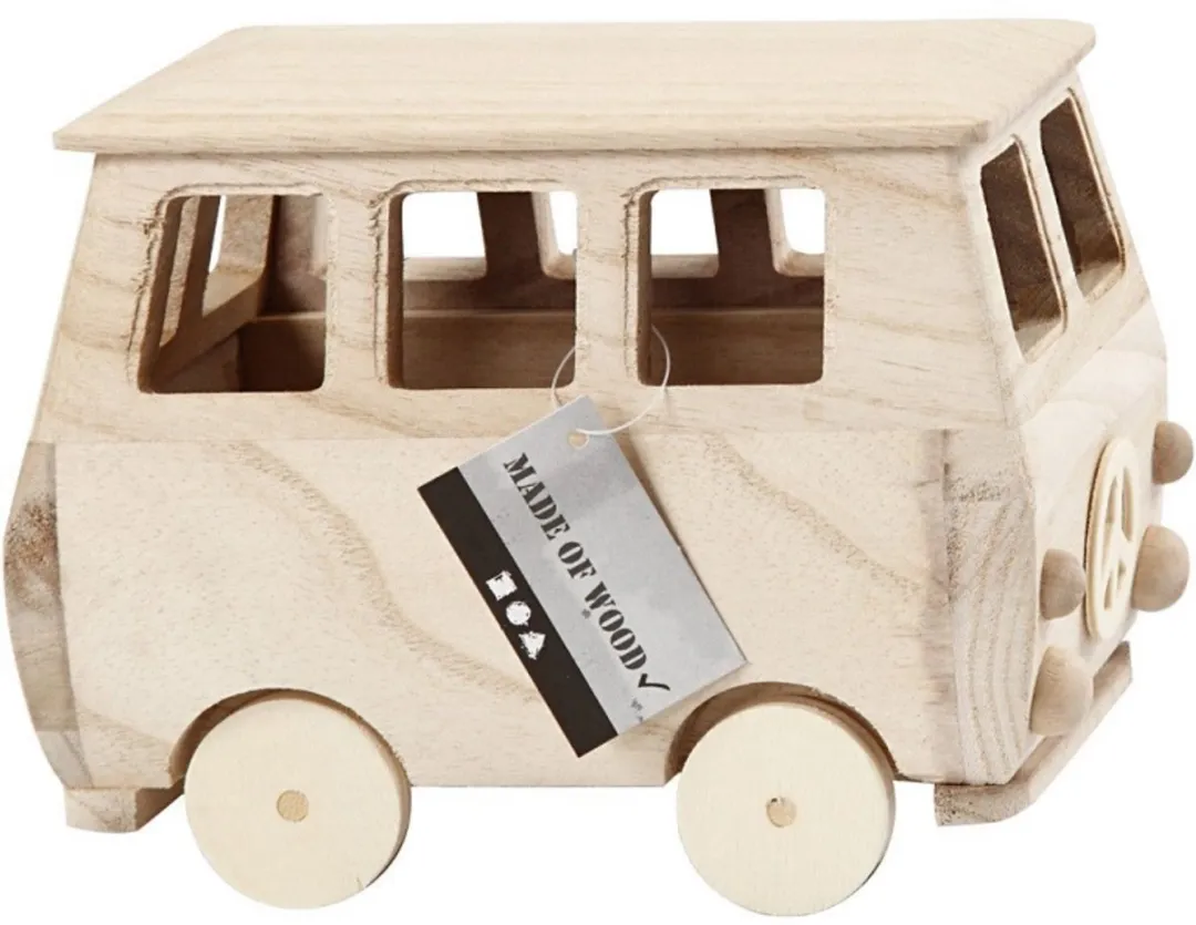 Creativ Company Mini Volkswagen Bus - Blank Hout