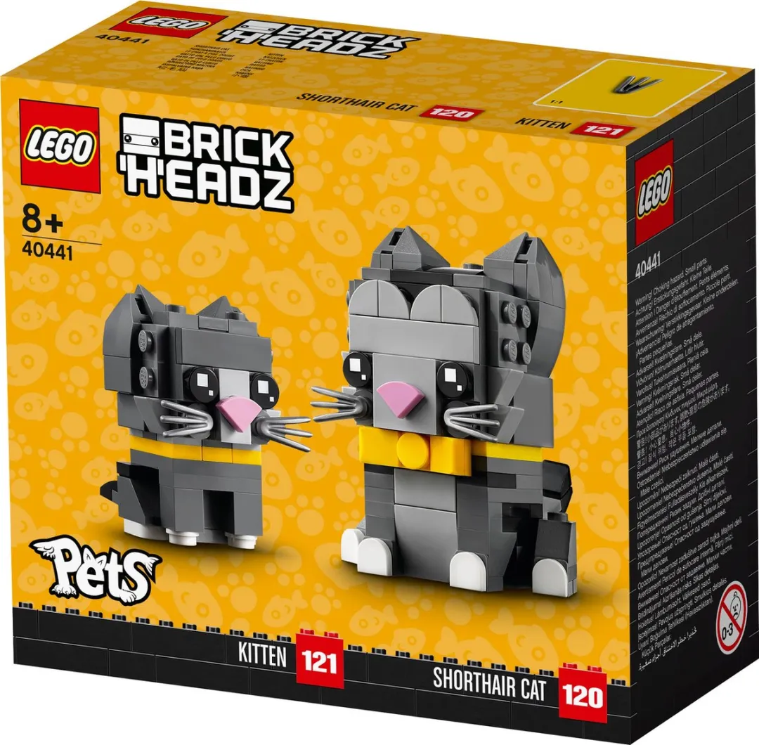 LEGO Brickheadz Pets Kitten & Shorthair Cat 40441 - 250 Stukken - Meerkleurig