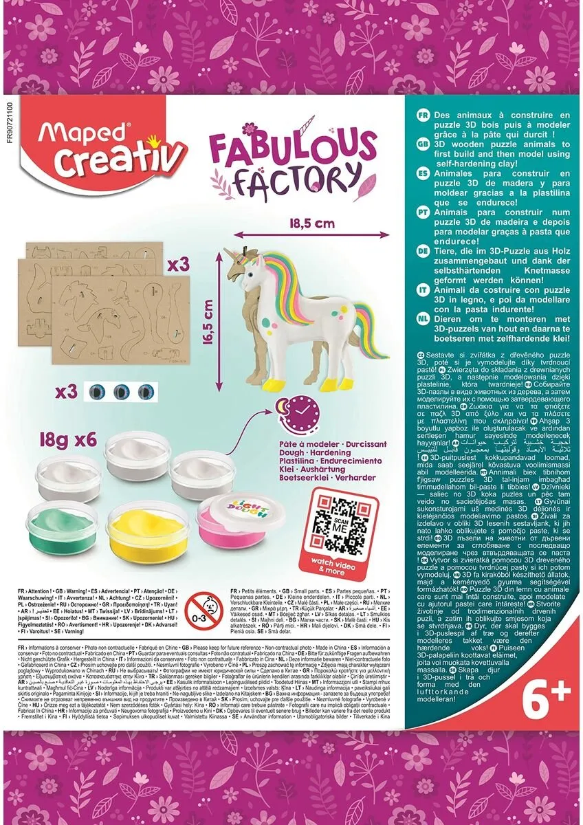 Maped Fabulous Factory 3D-puzzel Dieren - 12 Stuks - Meerkleurig