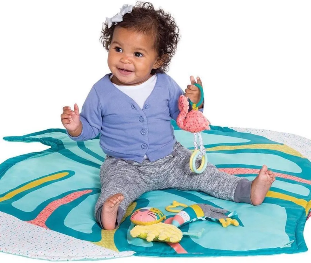 Infantino Go-Gaga Leaf Speelmat - Zwart/Geel/Groen/Blauw/Wit/Rood - afbeelding 6 van 6