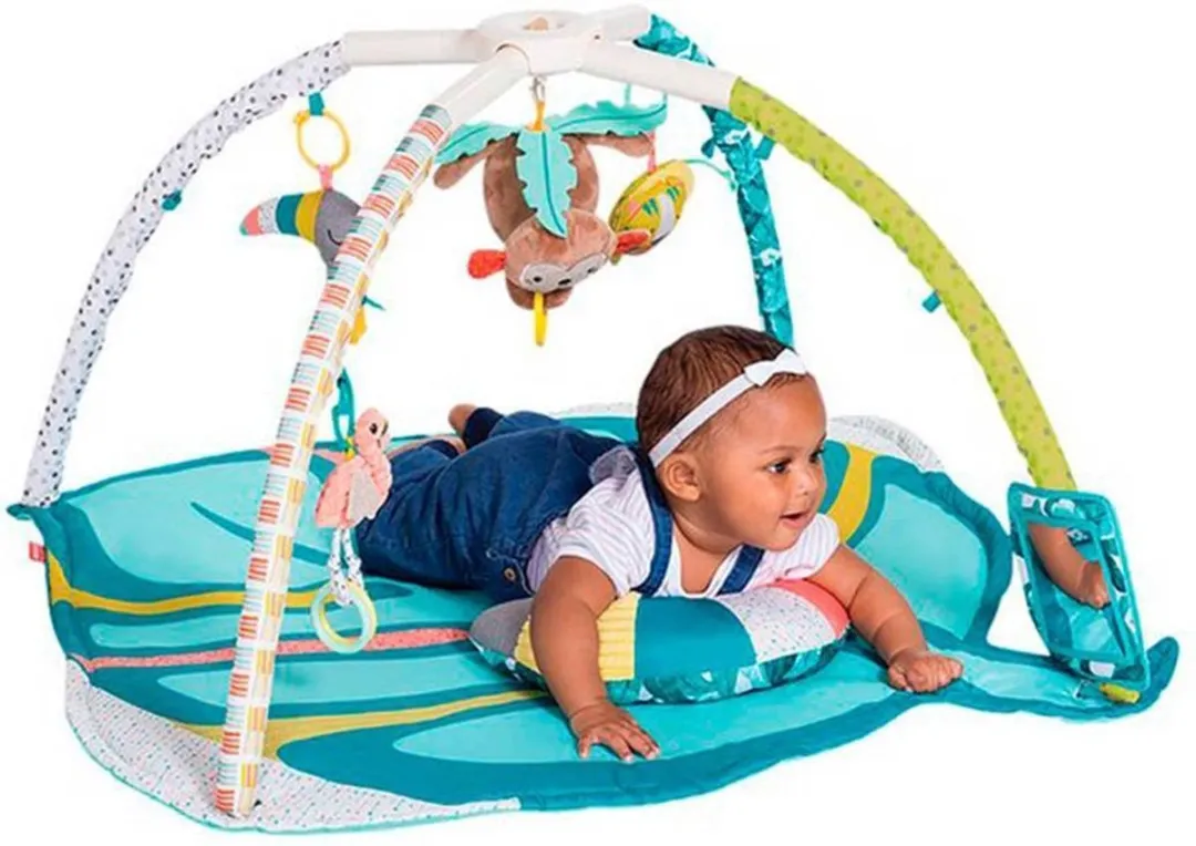 Infantino Go-Gaga Leaf Speelmat - Zwart/Geel/Groen/Blauw/Wit/Rood