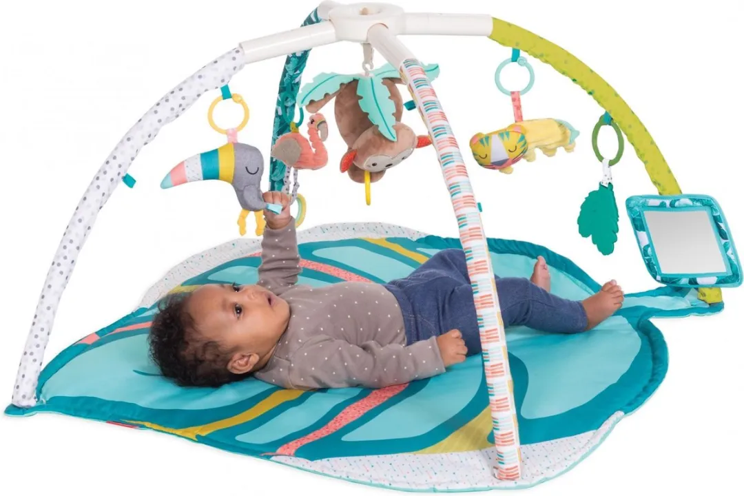 Infantino Go-Gaga Leaf Speelmat - Zwart/Geel/Groen/Blauw/Wit/Rood