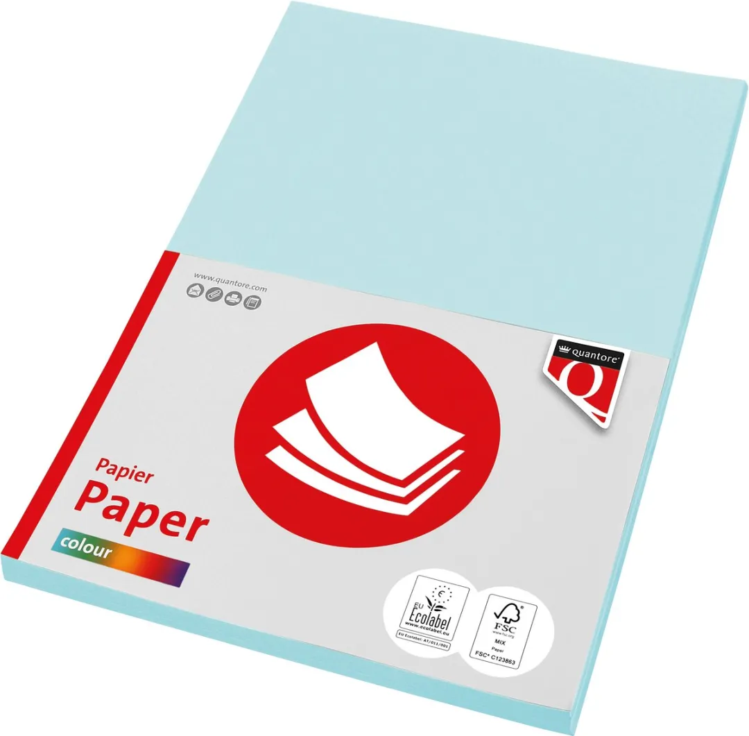 Quantore Gekleurd Papier A4 160gr Lichtblauw