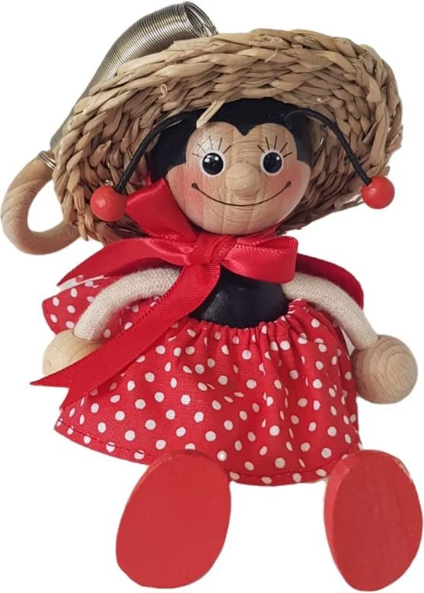 Tricky-Toy - Speelpoppetje - Mariquita - Lieveheersbeestje - Hout
