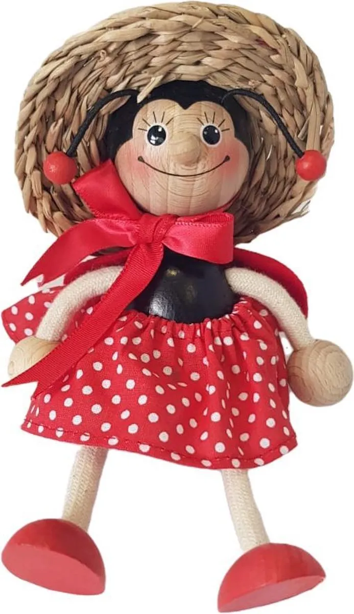 Tricky-Toy - Speelpoppetje - Mariquita - Lieveheersbeestje - Hout