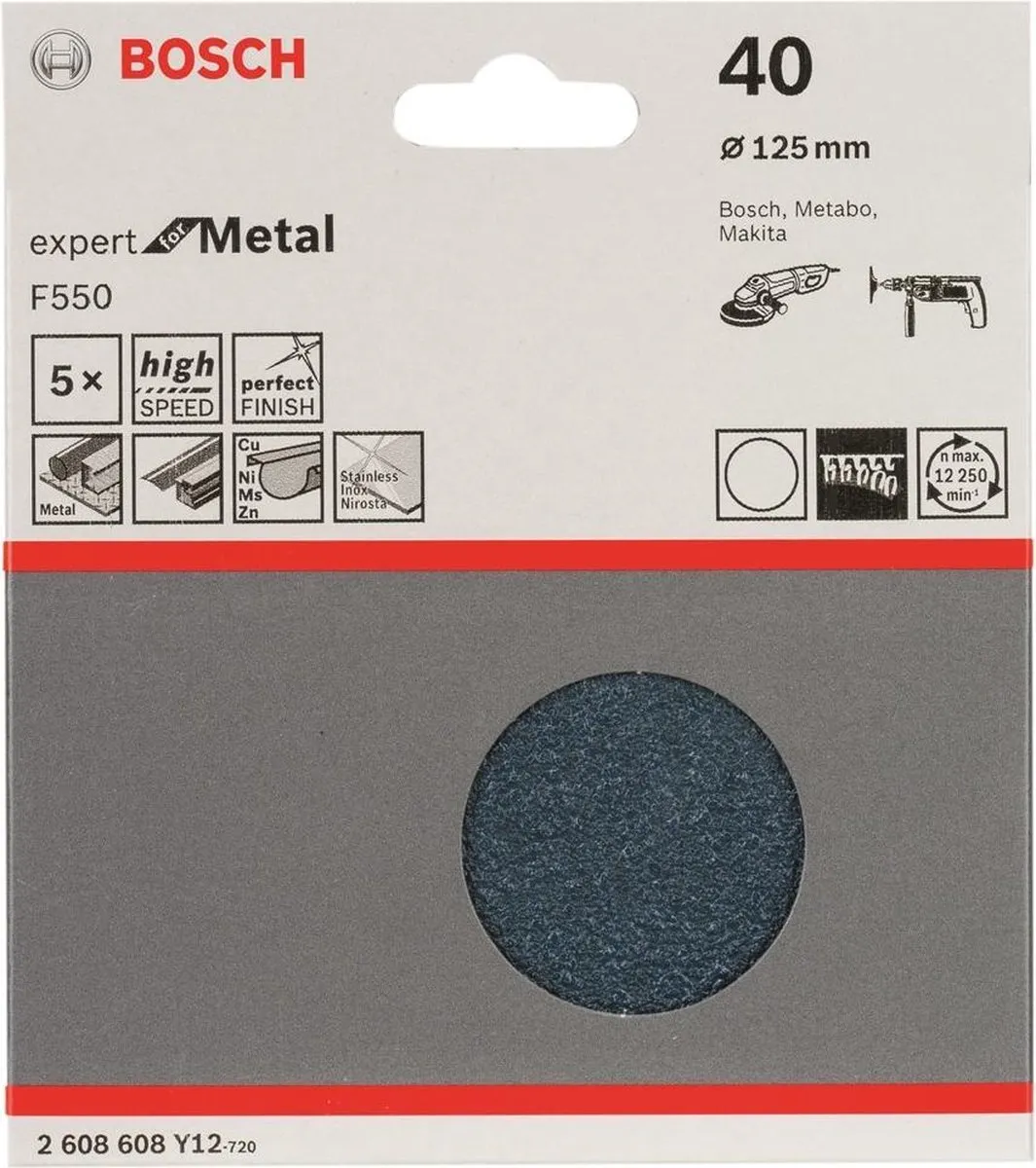 Bosch F550 Expert Schuurvel 125mm Metaal