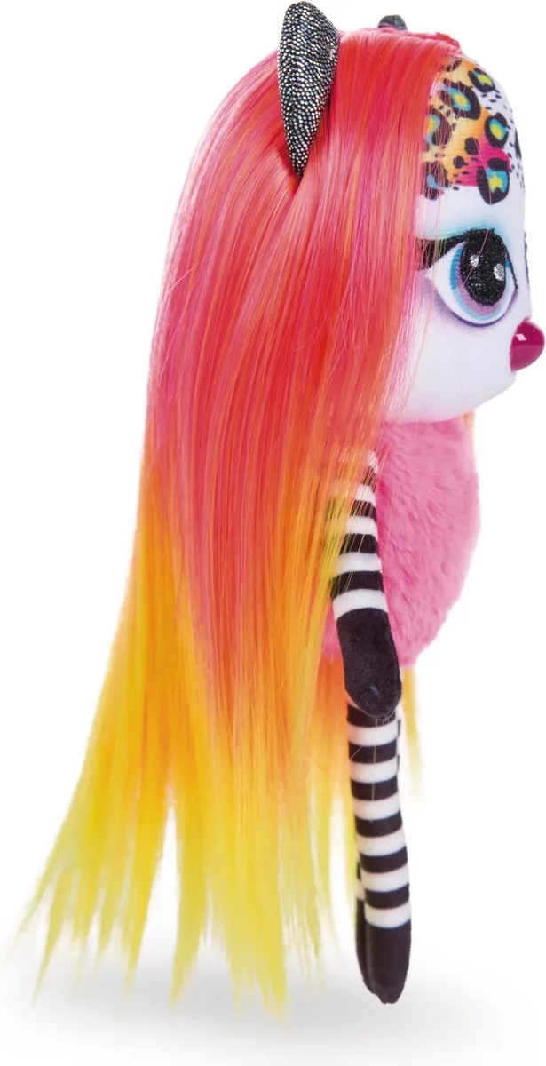 Nici Knuffelpop Pixidoos Piku 20cm - Oranje/Rood