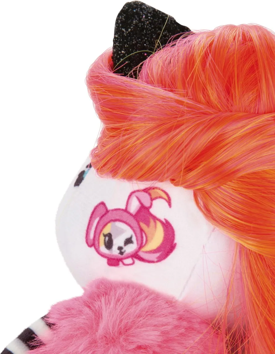 Nici Knuffelpop Pixidoos Piku 20cm - Oranje/Rood