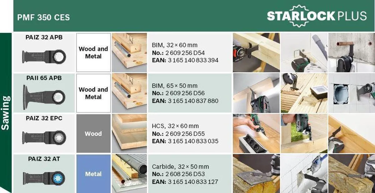 Bosch PAIZ 32 APB BIM Invalzaagblad 32x60mm - Hout/Metalen