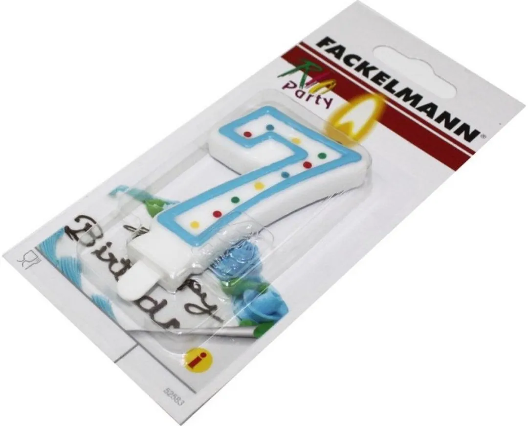 Fackelmann Cijferkaars 7 - 8,8x4,5cm - Blauw/wit