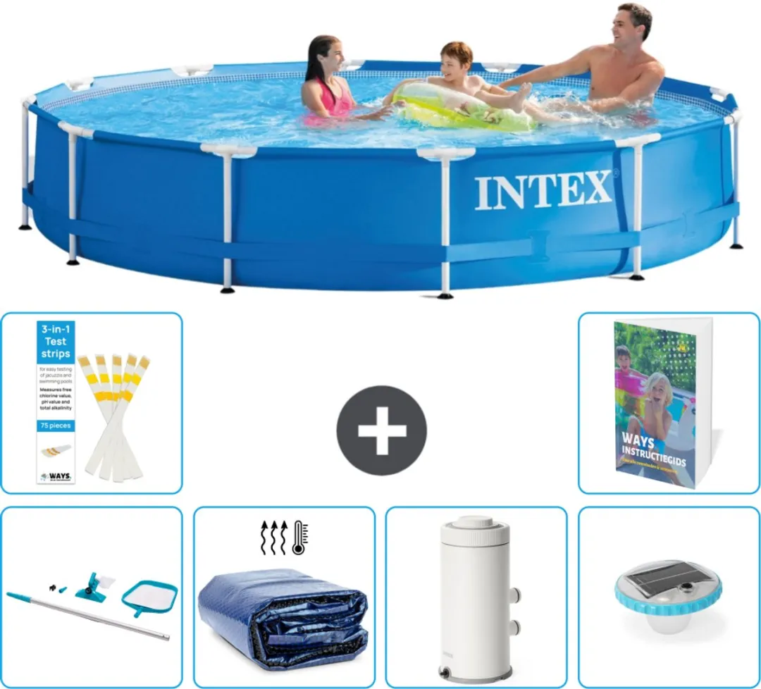 Intex 28210NP-Blauw Rond Frame Zwembad 366x76cm