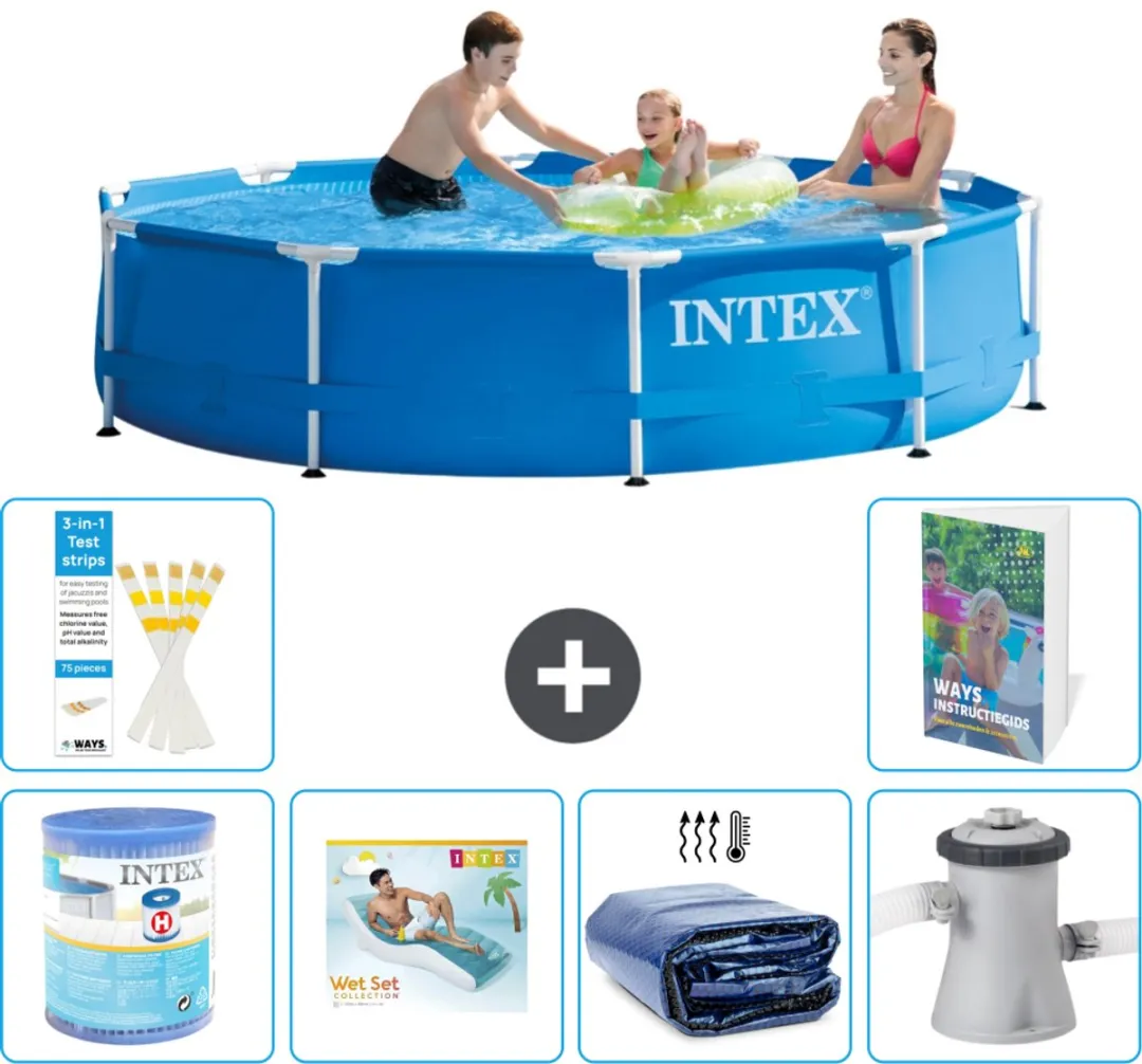 Intex 28200NP-Blauw Rond Frame Zwembad 305cm