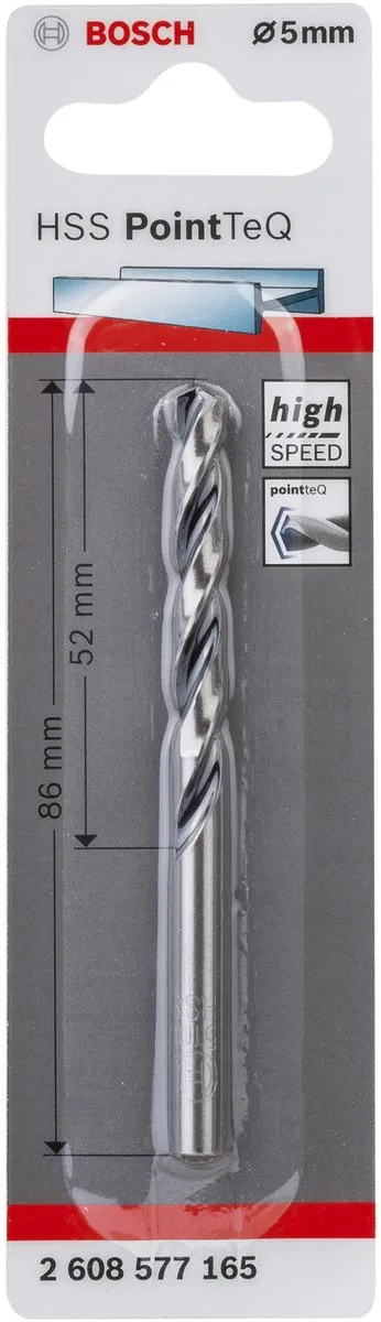 Bosch HSS PointTeQ Spiraalboor 5mm - 5 Stuks