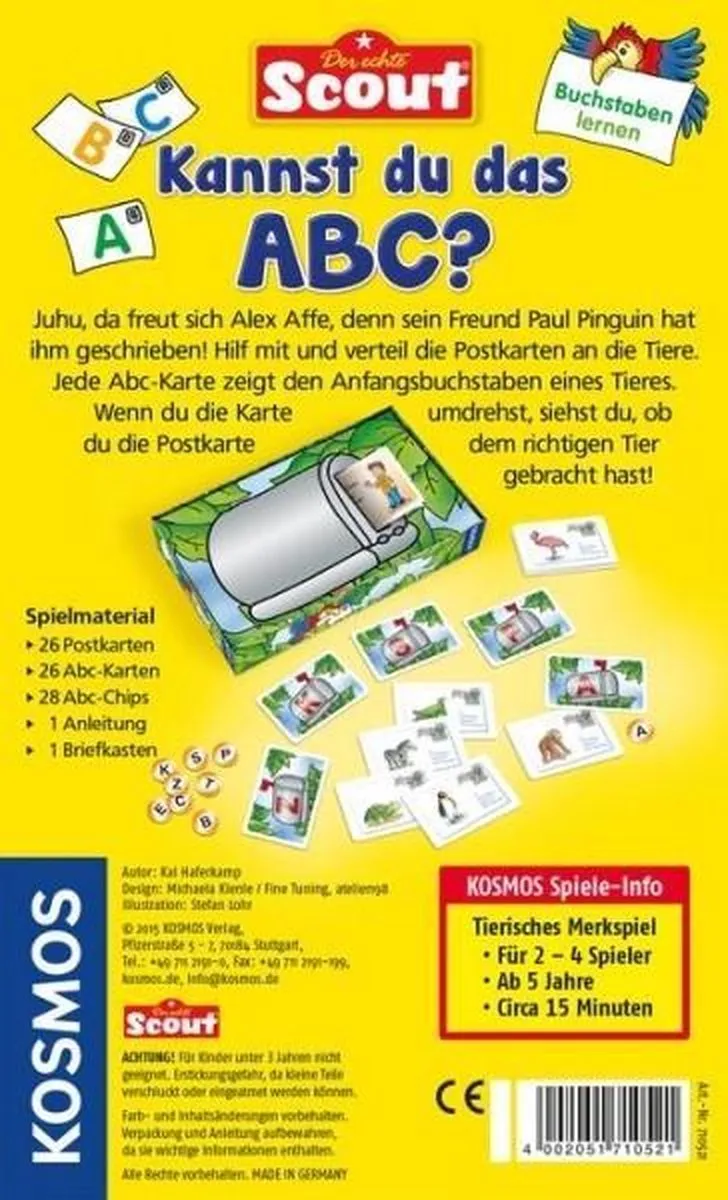 Kosmos Scout Kannst du das ABC? - 26 Postkaarten & 28 Chips - Multikleur