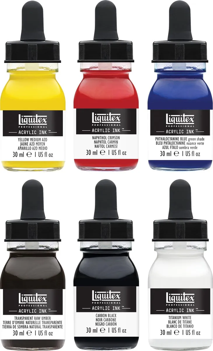 Liquitex Professional Acrylic Ink Set Essentials 6x30ml