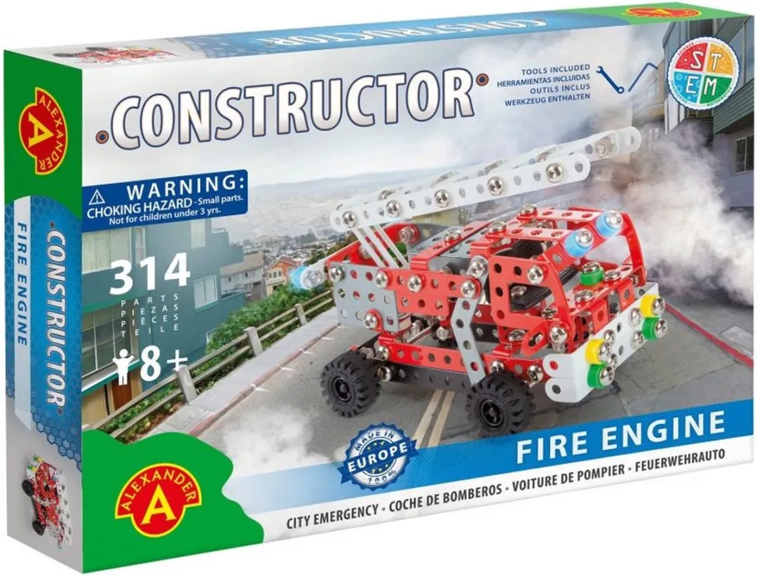 Alexander Toys Constructor Brandweerwagen 2-delig - Multicolor