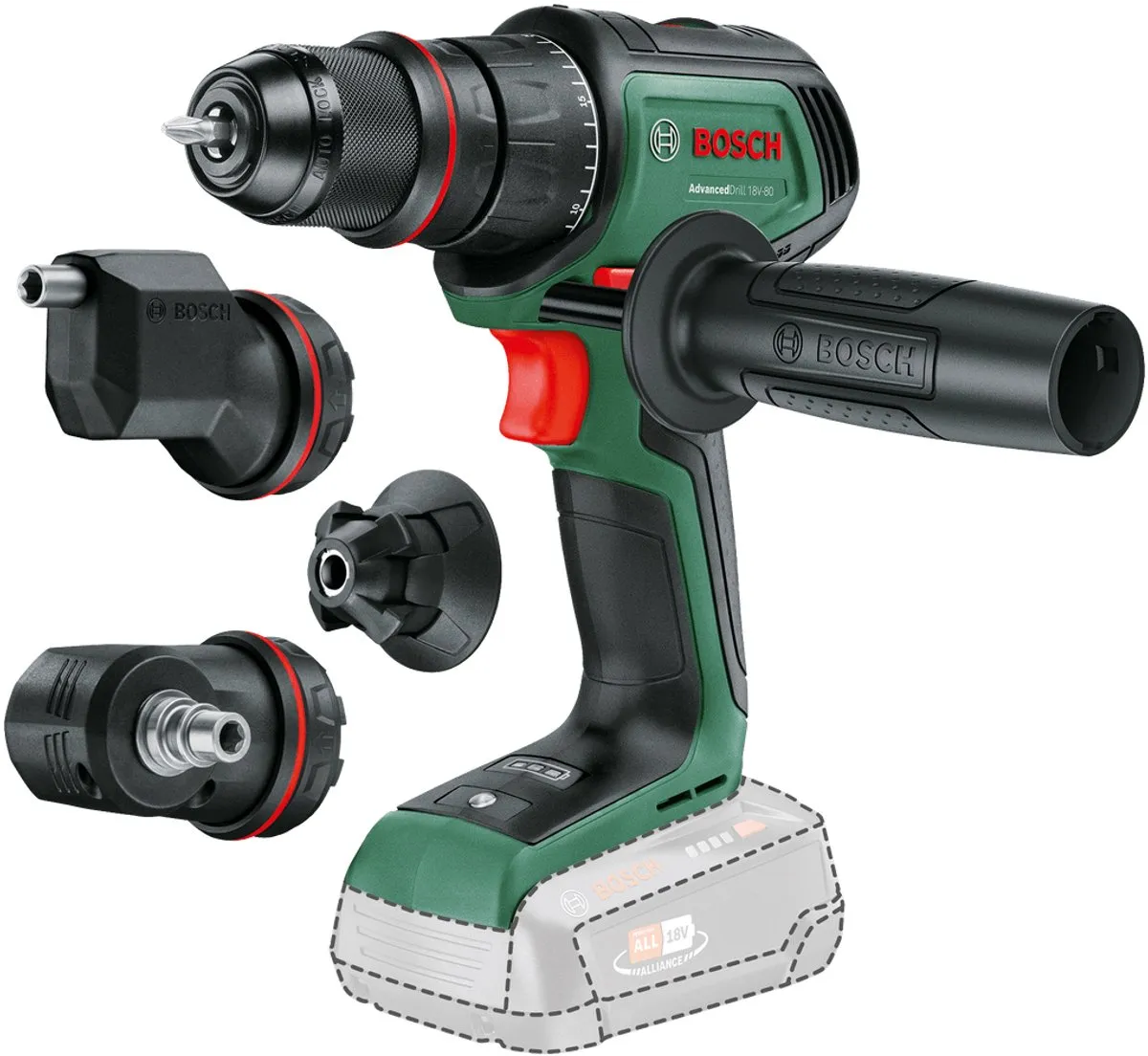 Bosch AdvancedDrill 18V-80 QuickSnap 06039E2003 Accu-schroefboormachine - 23 standen