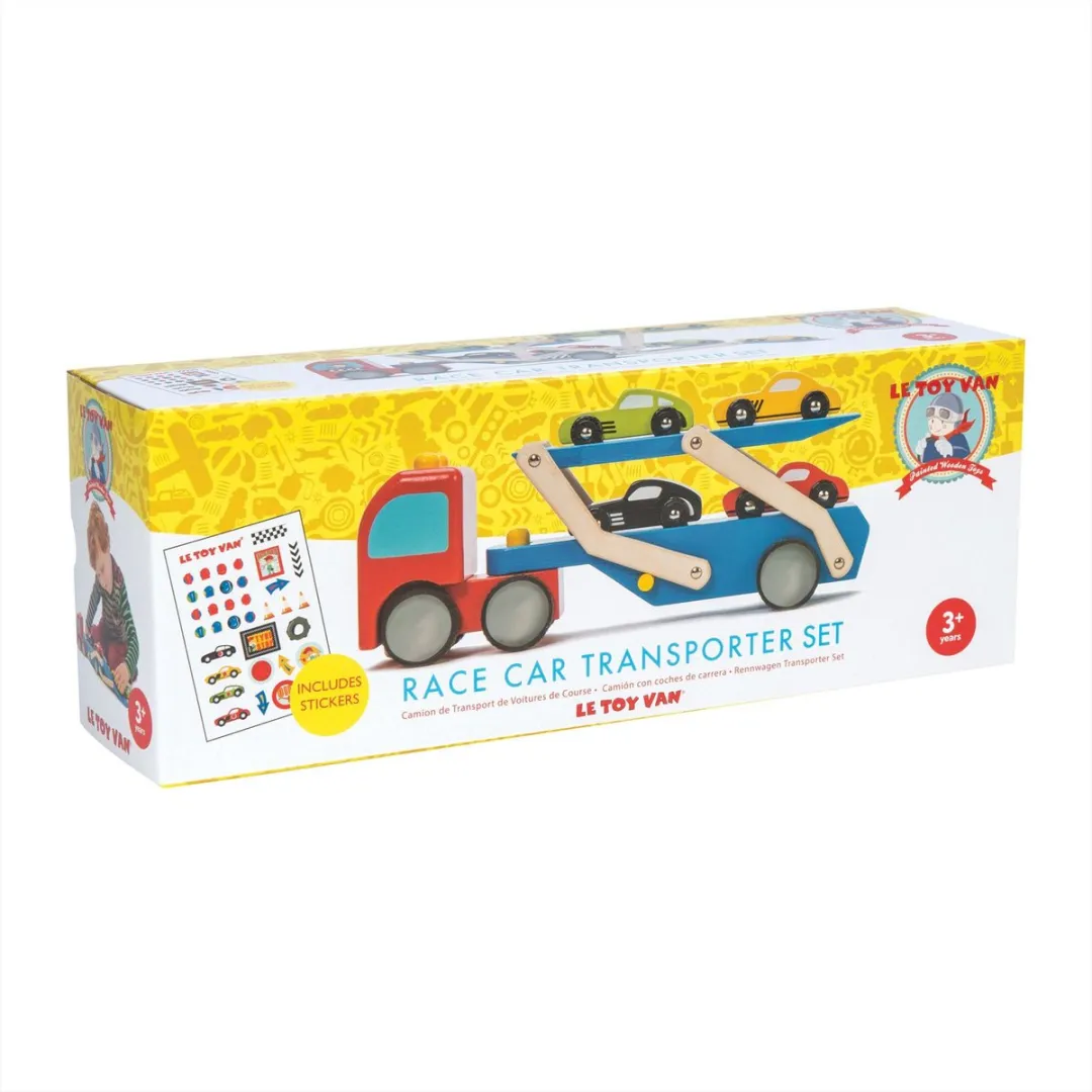 Letoyvan Speelset Racewagen Transporter Hout - Multicolour