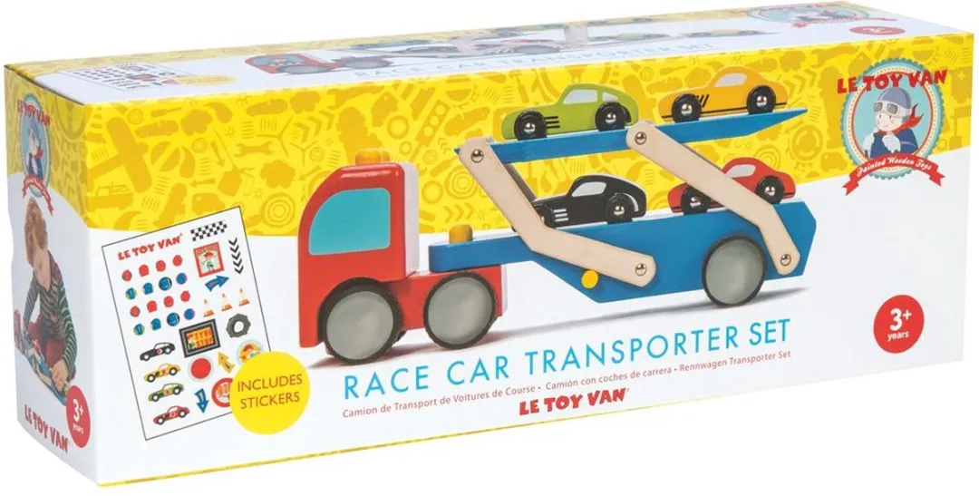 Letoyvan Speelset Racewagen Transporter Hout - Multicolour - afbeelding 6 van 6