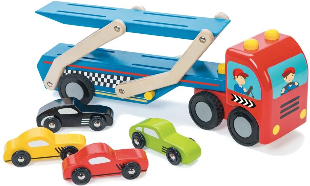 Letoyvan Speelset Racewagen Transporter Hout - Multicolour