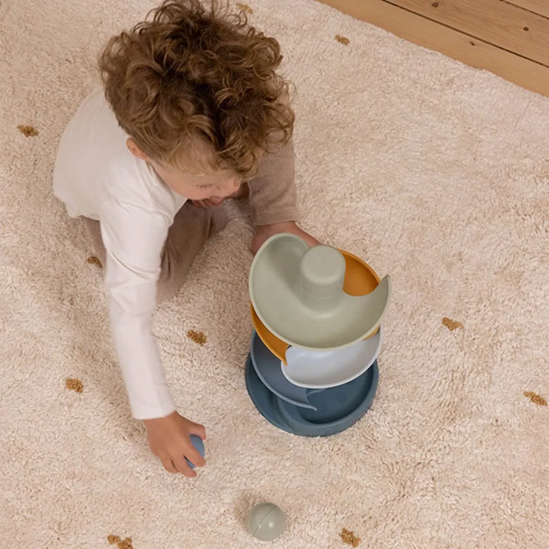 Rubo Toys Little Dutch Spiraaltoren Knikkerbaan - 5 Delen