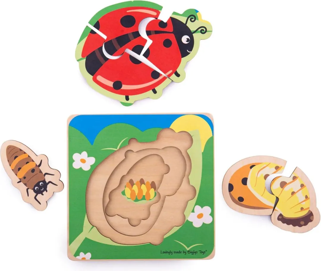 Bigjigs Levenscyclus Puzzel Lieveheersbeestje 1000-delig - Multicolor
