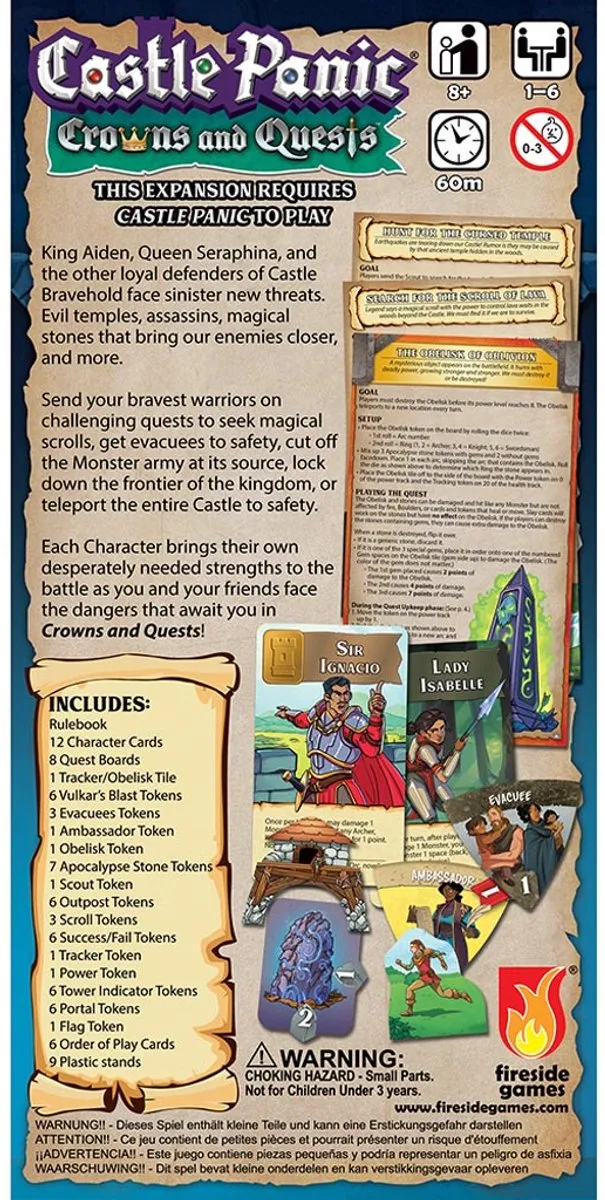 Fireside Games Castle Panic Crowns and Quests Expansion - Tweede Editie