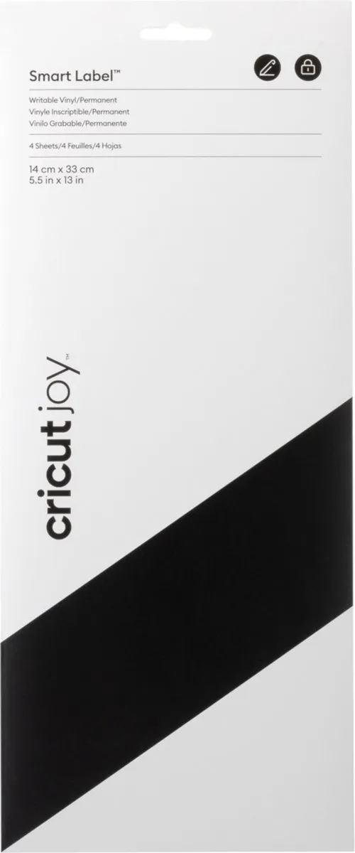 Cricut Joy Beschrijfbaar Smart Vinyl 14x33cm - Zwart - 4 Vellen