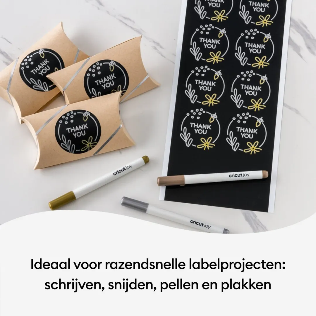 Cricut Joy Beschrijfbaar Smart Vinyl 14x33cm - Zwart - 4 Vellen