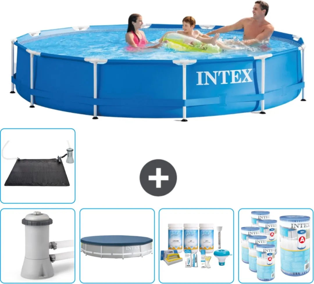 Intex 28212GN-Blauw Rond Frame Zwembad 366x76cm