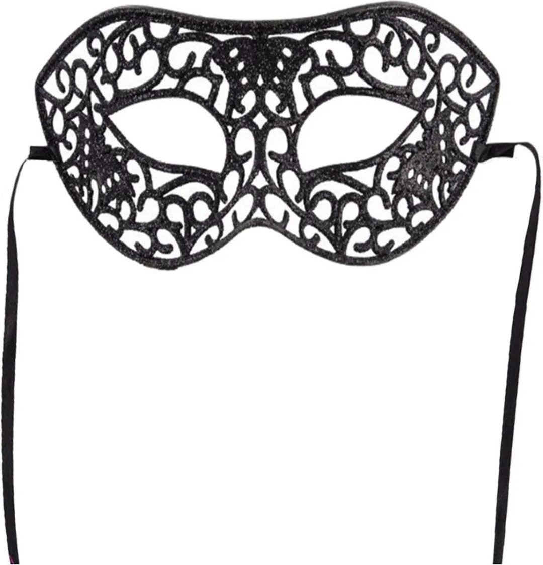 Carnival Toys Verkleedmasker Glitter Dames - Zwart