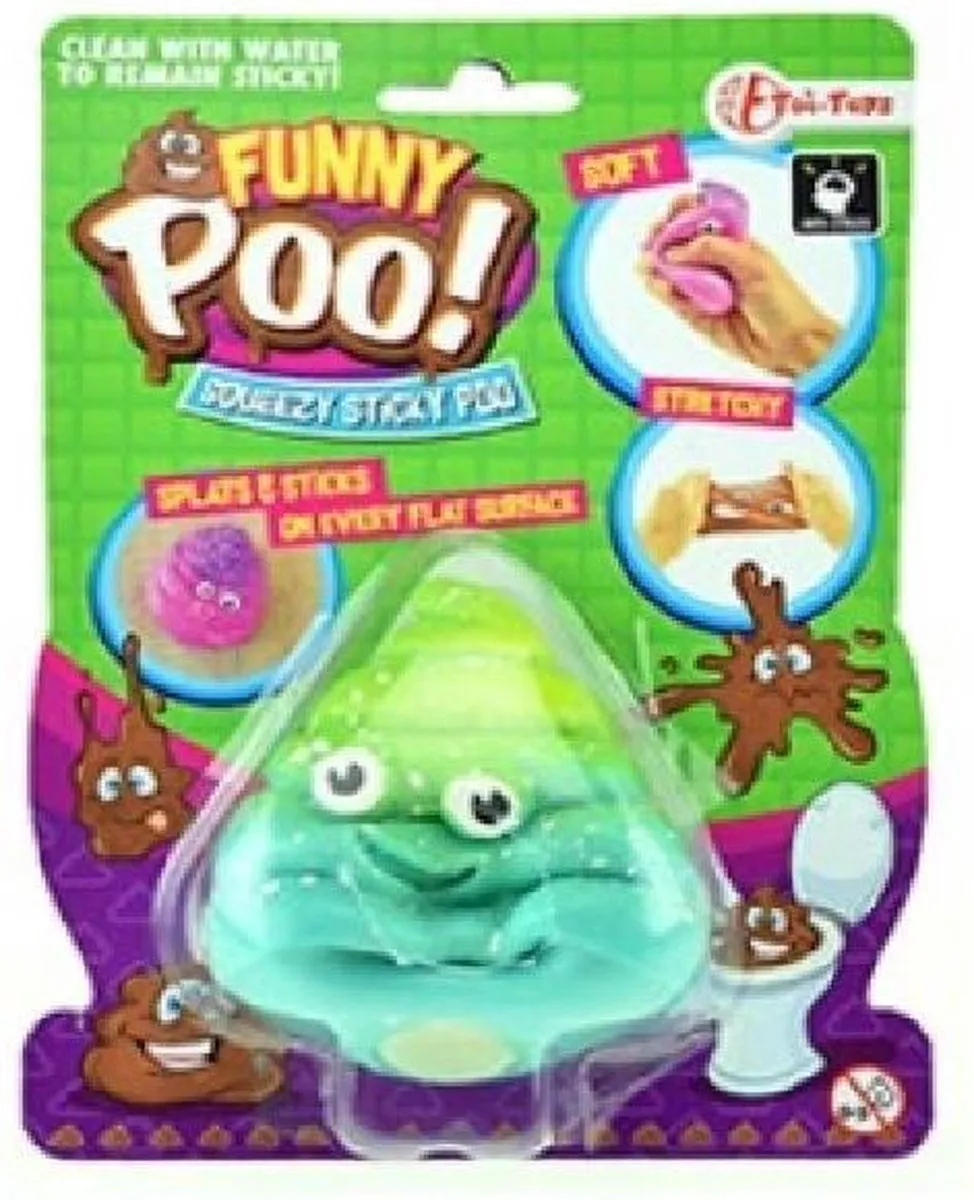 Toi-Toys Funny Poo Rekbare Lachende Drol - Multicolor