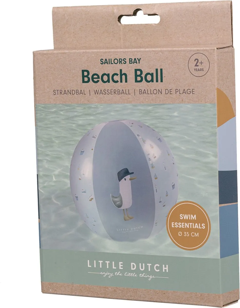 Rubo Toys Little Dutch Strandbal Sailors Bay 50cm - Blauw