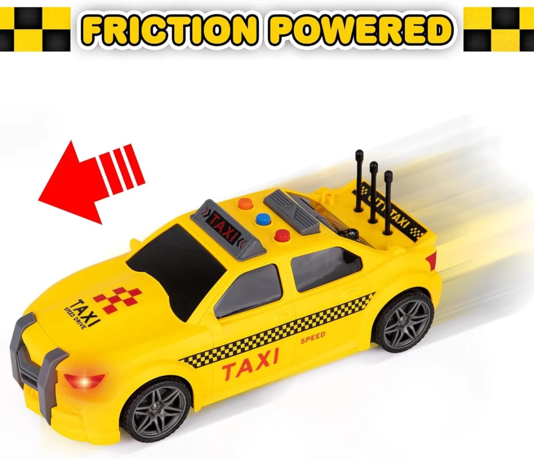 698 JIAN SHENG Toys City Taxi Speelgoedauto - Taxi geel - 3+ jaar