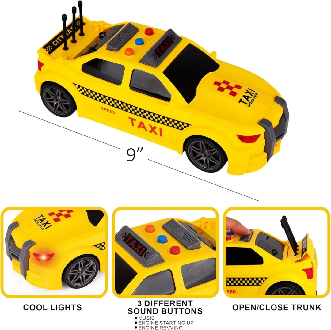 698 JIAN SHENG Toys City Taxi Speelgoedauto - Taxi geel - 3+ jaar - afbeelding 6 van 6