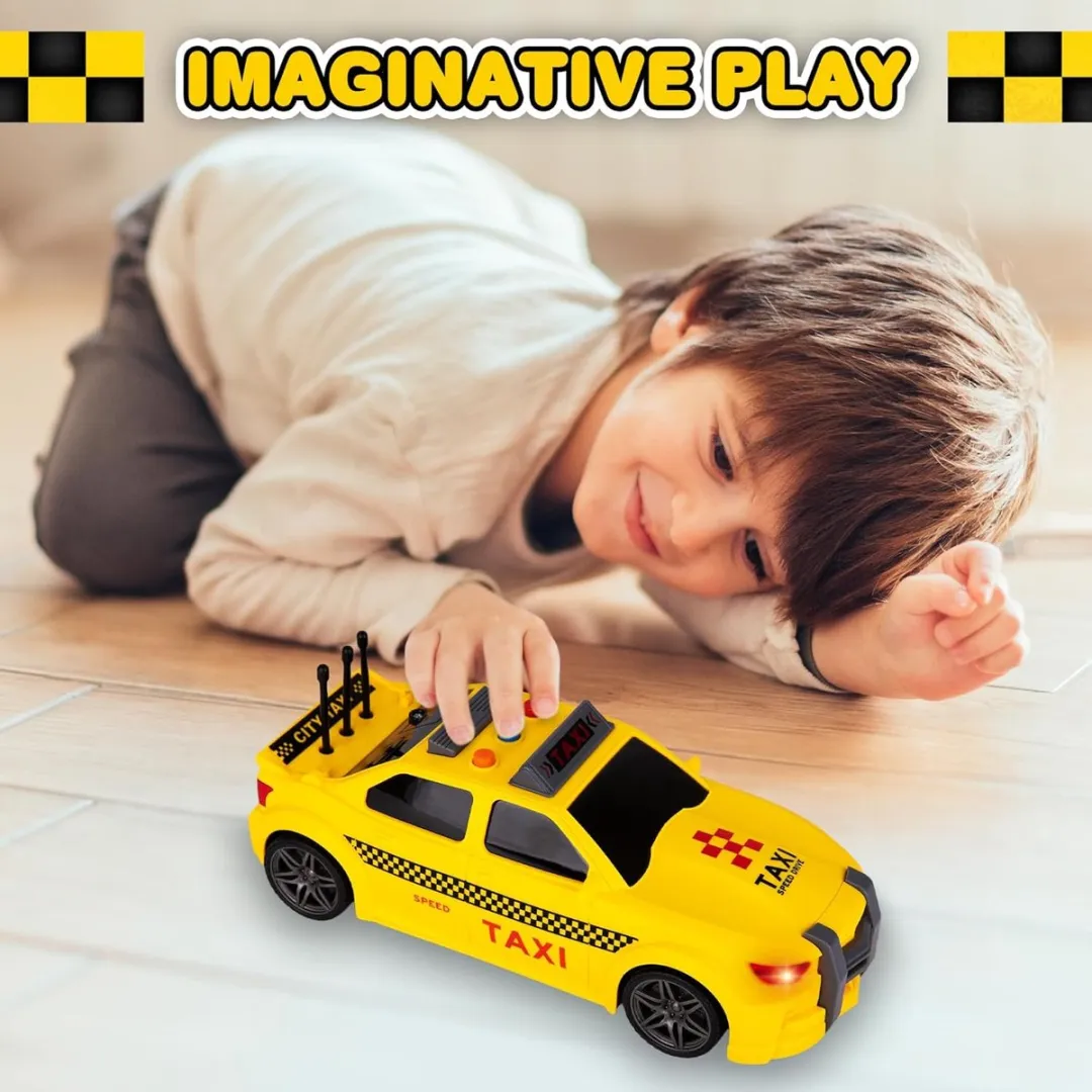 698 JIAN SHENG Toys City Taxi Speelgoedauto - Taxi geel - 3+ jaar