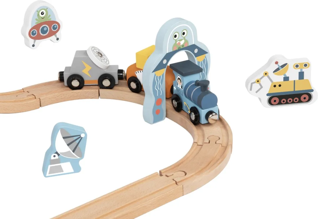 Tooky Toy Treinbaan met Ruimtestation - Multicolor