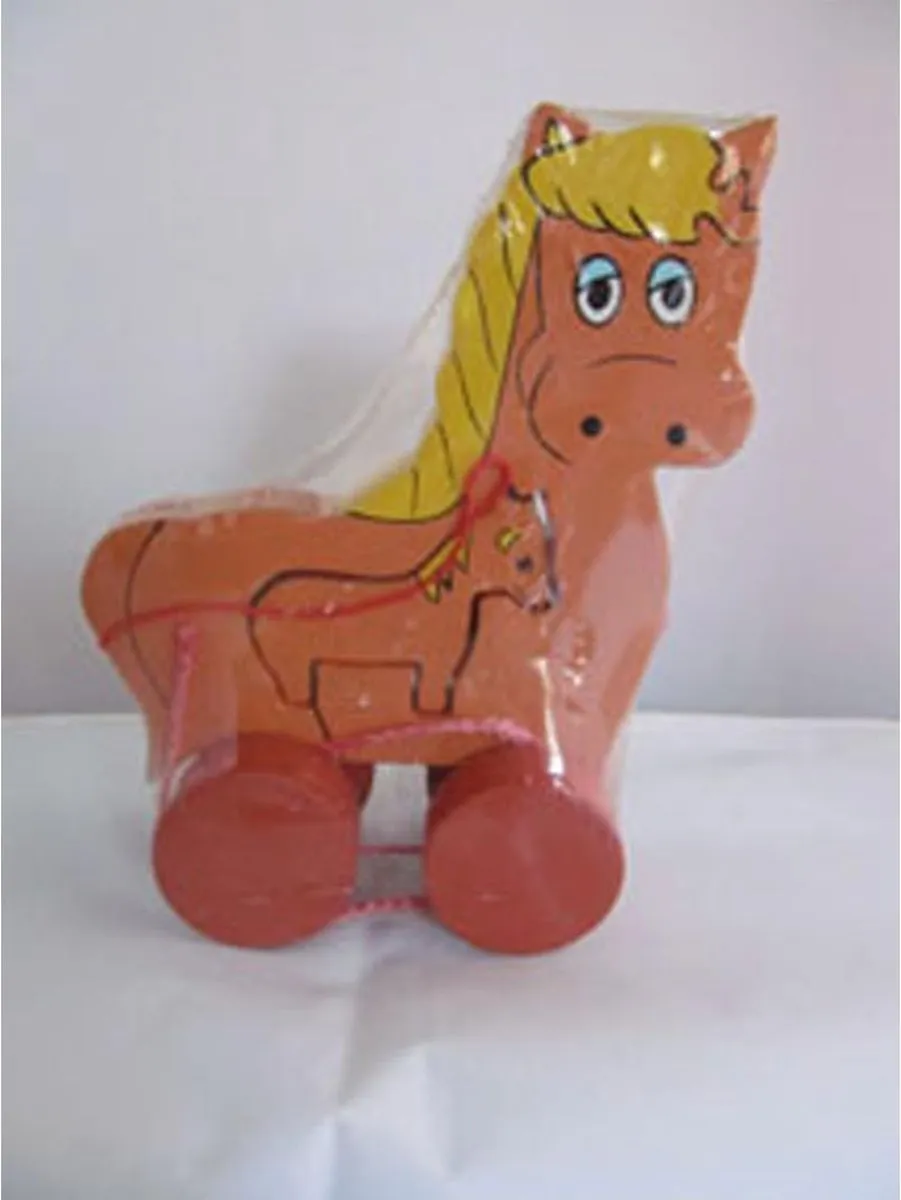 Igra Toys Houten Trekbeest met Jong