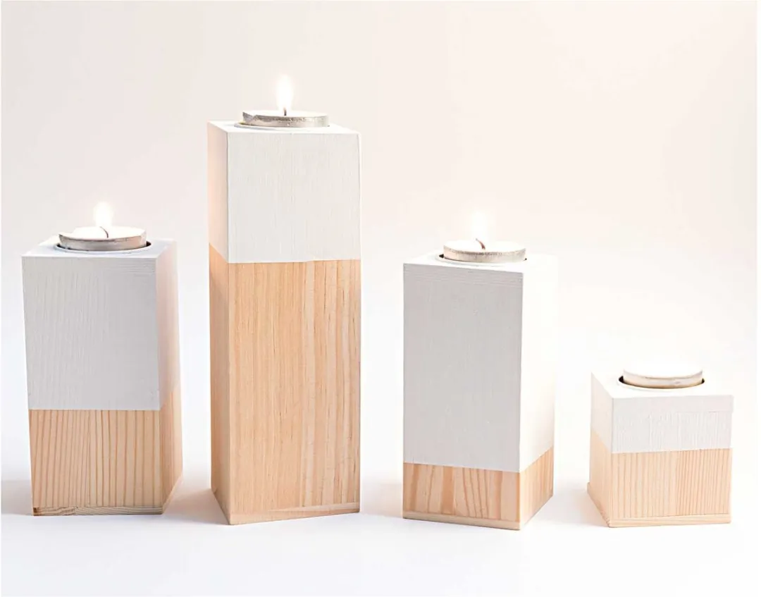 Rico Design Houten Kaarsenhouder 12x6x6cm - Bruin
