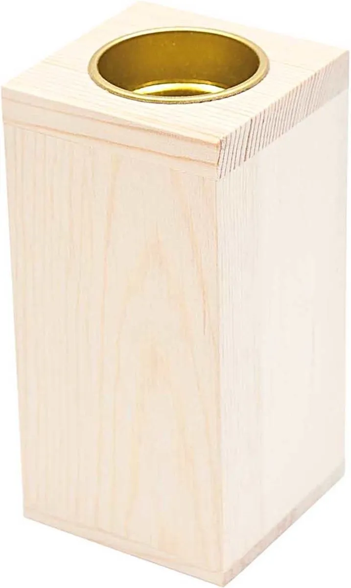 Rico Design Houten Kaarsenhouder 12x6x6cm