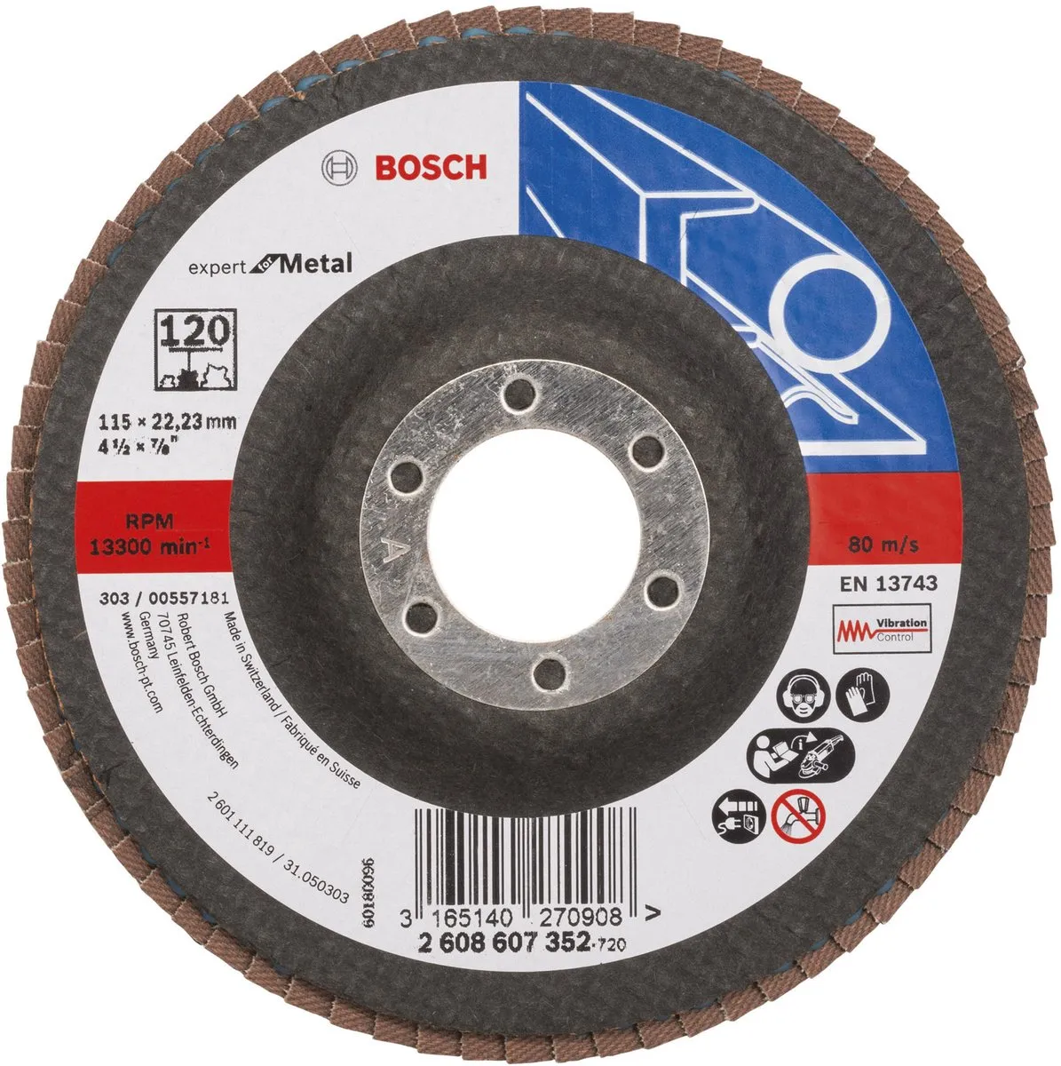 Bosch Lamellenschuurschijf 115mm 22,23mm - 120 Korrel