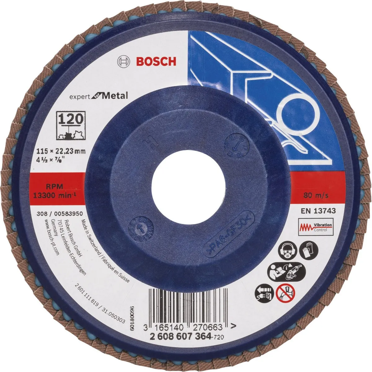 Bosch Lamellenschuurschijf 115mm 22,23mm