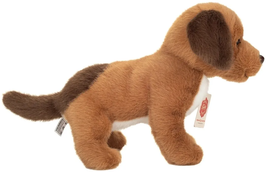 Hermann Teddy Knuffel Hond Puppy Milow 25cm - Wit/Bruin