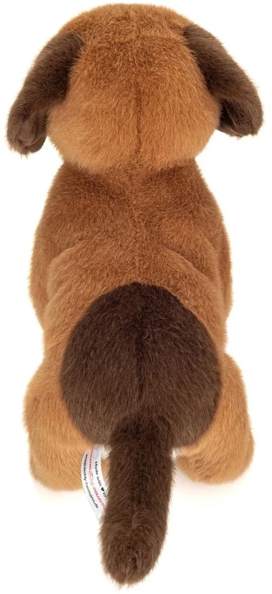 Hermann Teddy Knuffel Hond Puppy Milow 25cm - Wit/Bruin