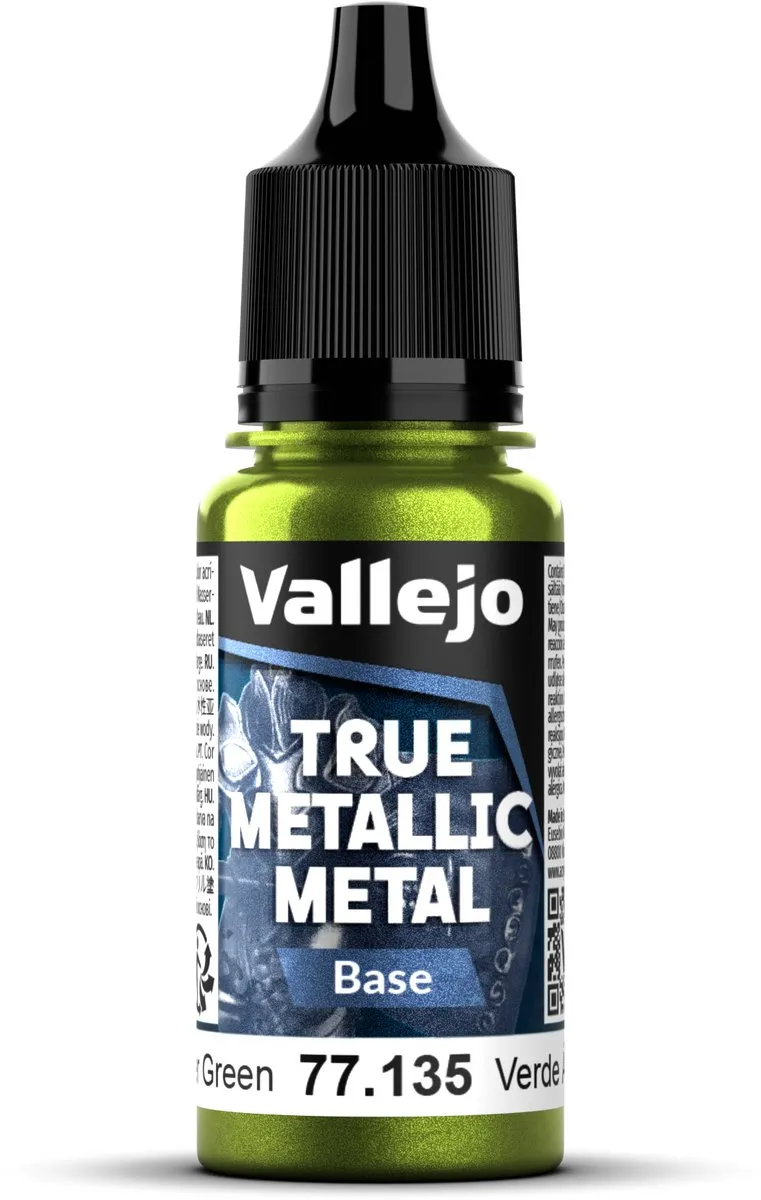 Vallejo Hobbyverf Acryl True Metallic Base Amber Groen 18ml