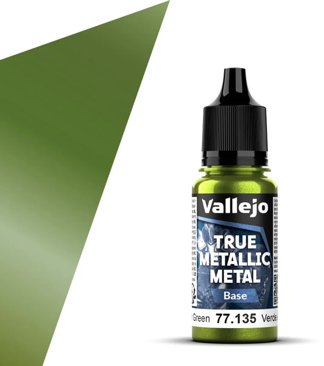 Vallejo Hobbyverf Acryl True Metallic Base Amber Groen 18ml