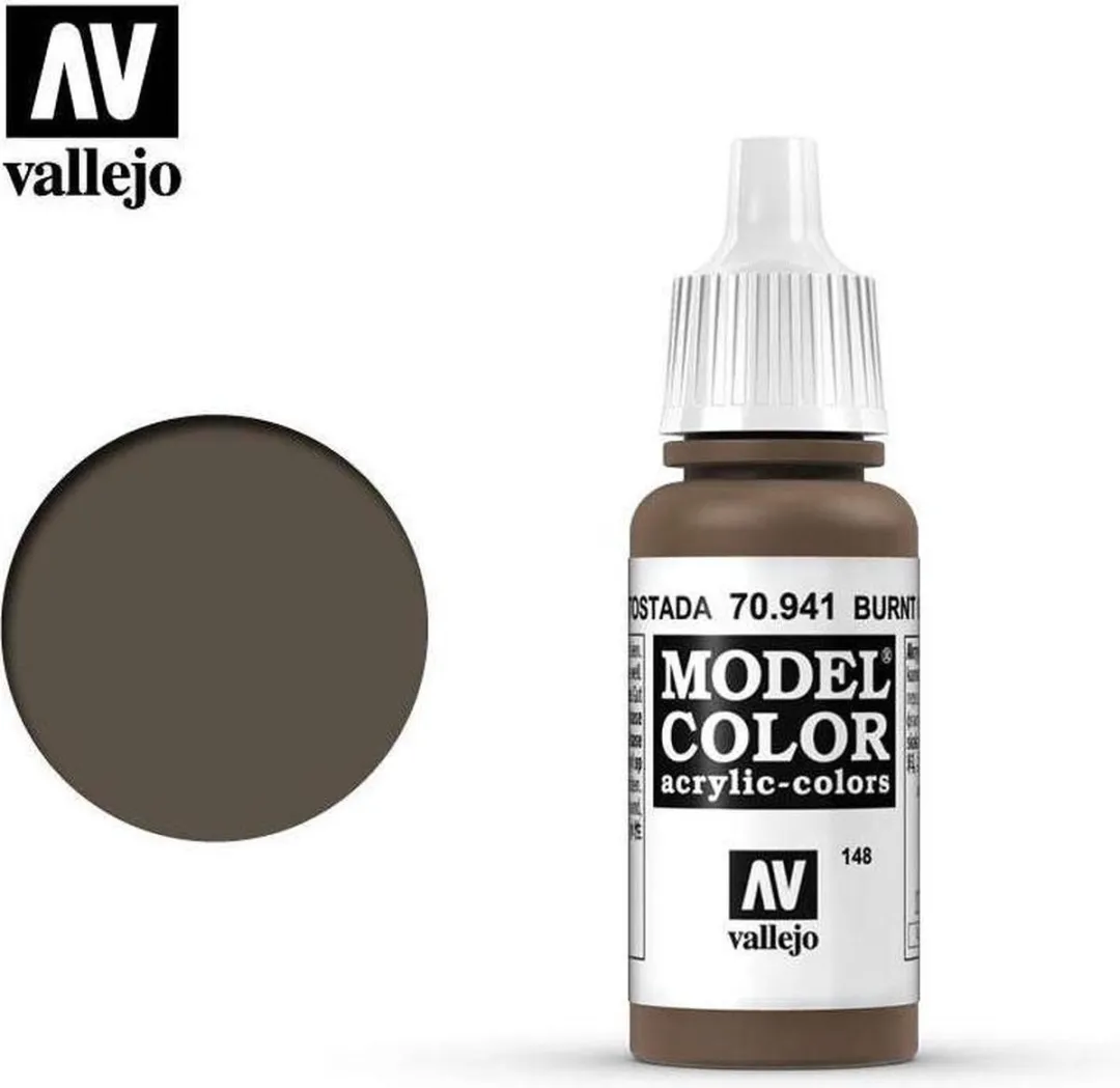 Vallejo Model Color Burnt Umber Acrylverf 17ml