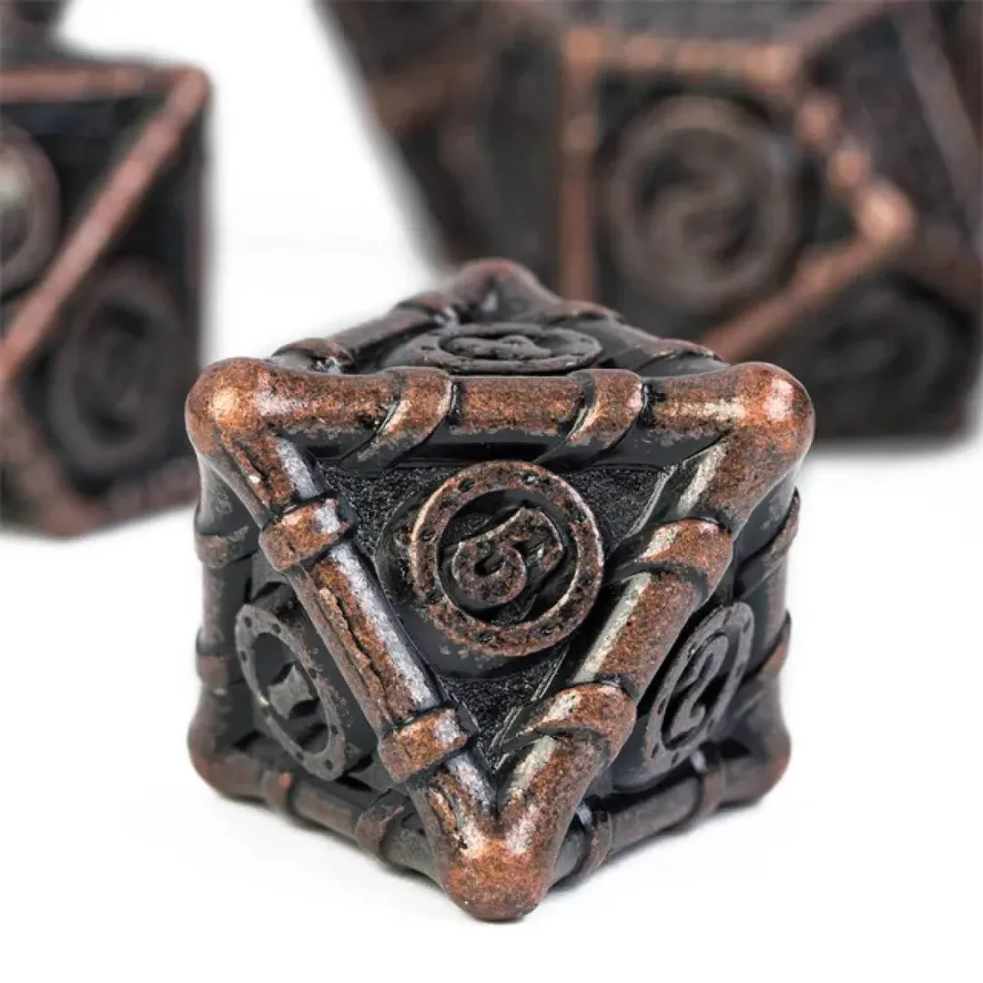Lapi Toys D&D Polydice Metaal Set - 7 Stuks - Zwart/Brons