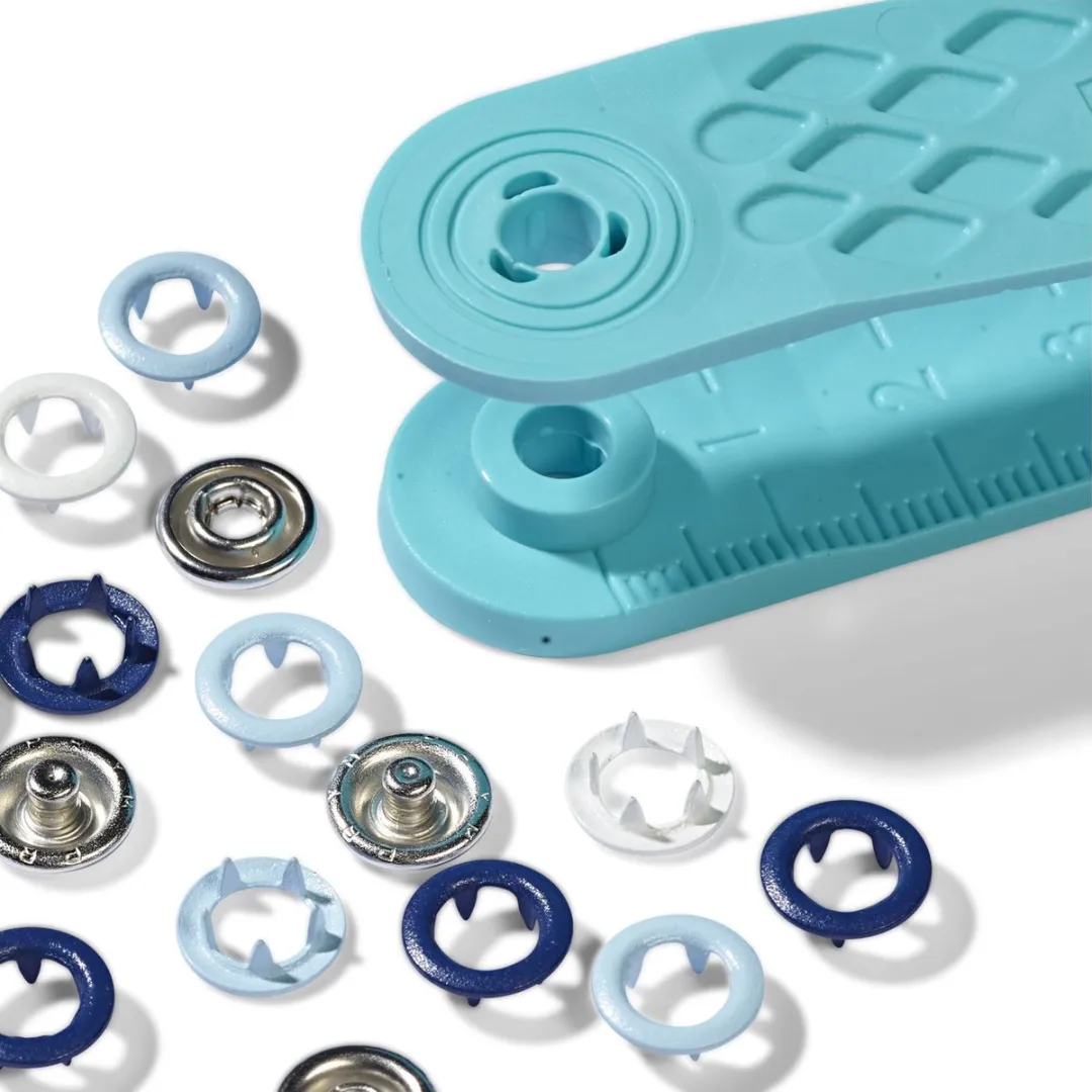 Prym Love Drukknopen Jersey 8mm - Lichtblauw/Blauw/Wit - 21 Stuks