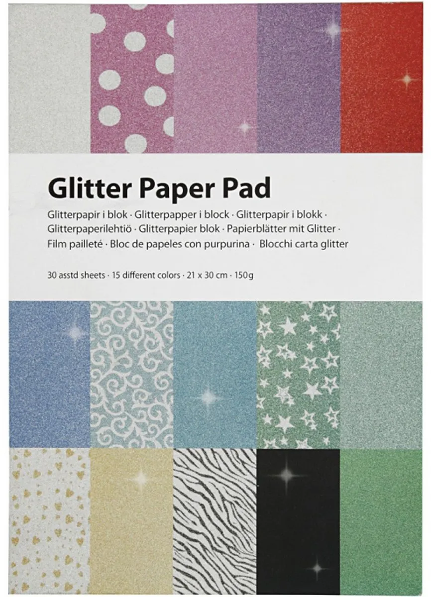Creativ Company Glitterpapier A4 - 30 Vel Multicolor